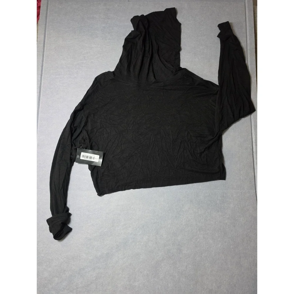 NWT Dallas Cowboys Women's GIFT Leopard Print L/S Cropped Black hoodie LARGE